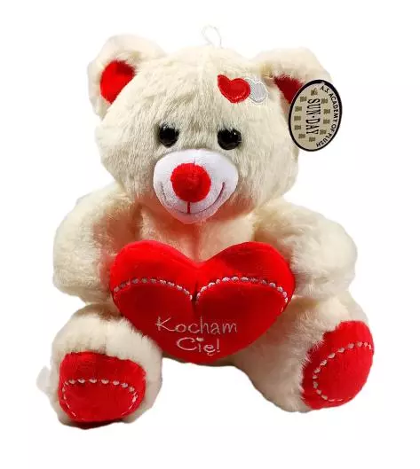 PLUSZOWY MIŚ 26 CM WALENTYNKI - Zabawki