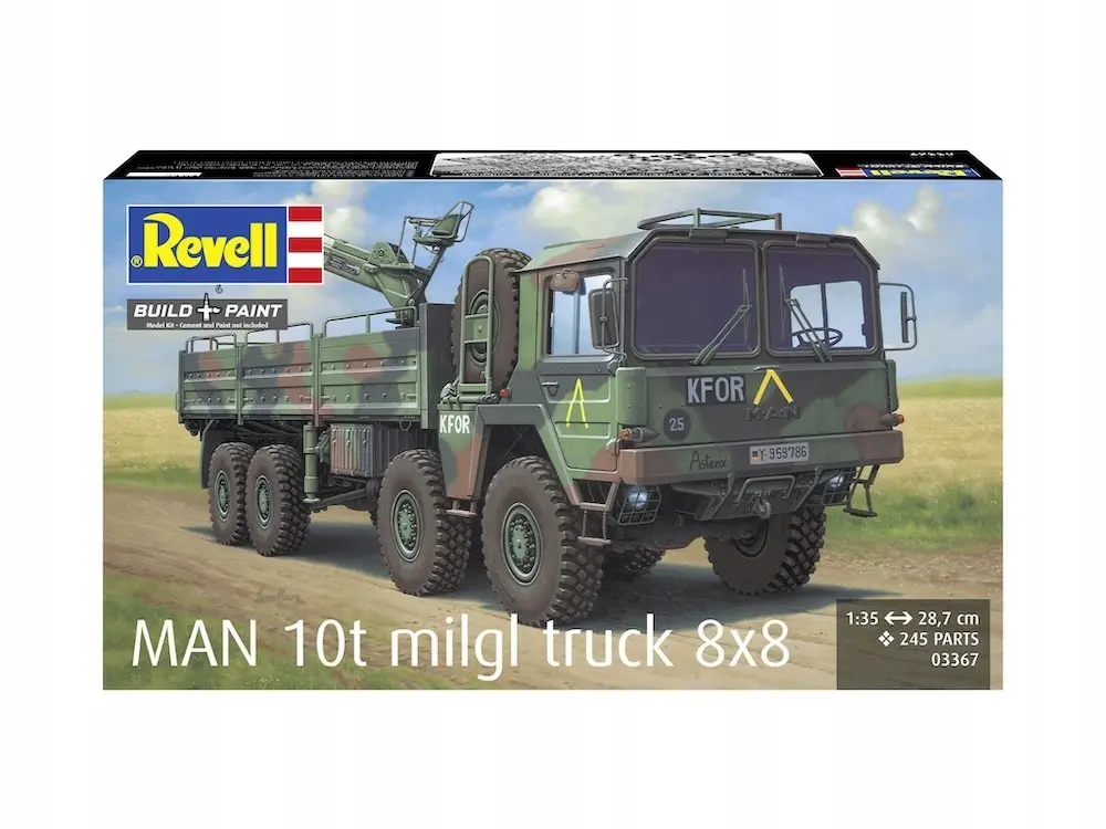 1:35 Pojazd MAN 10t MILGL 8x8 Truck Revell 03367 - Zabawki