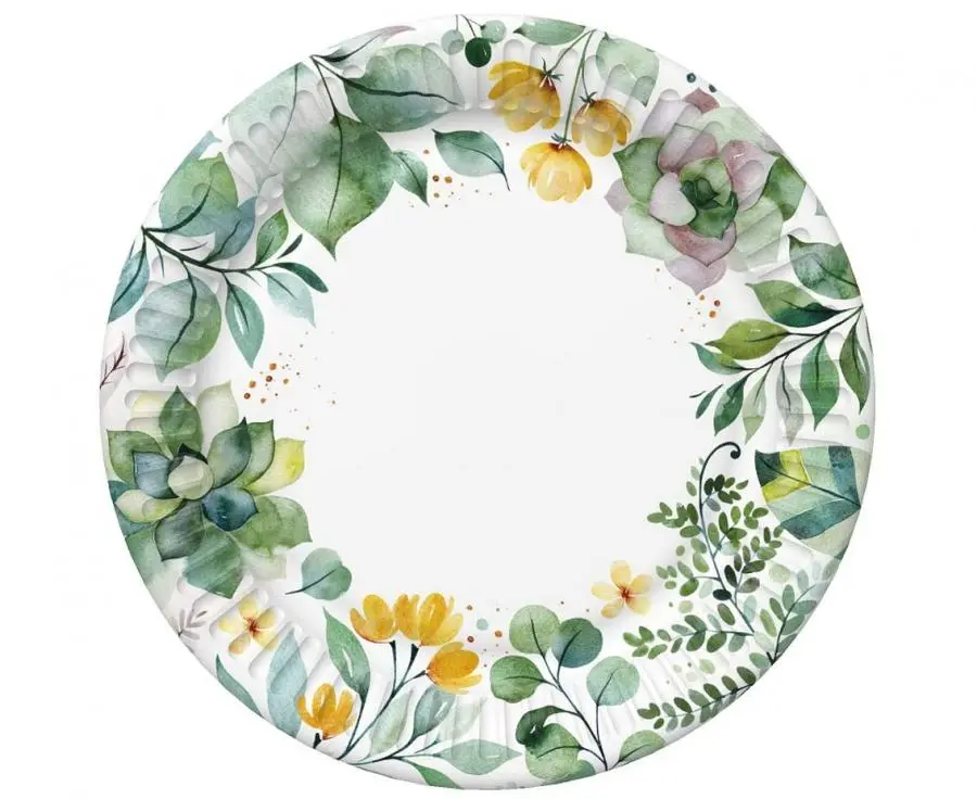 Talerzyki papierowe liście, 18 cm (8 sztuk) - Papiernicze i szkolne