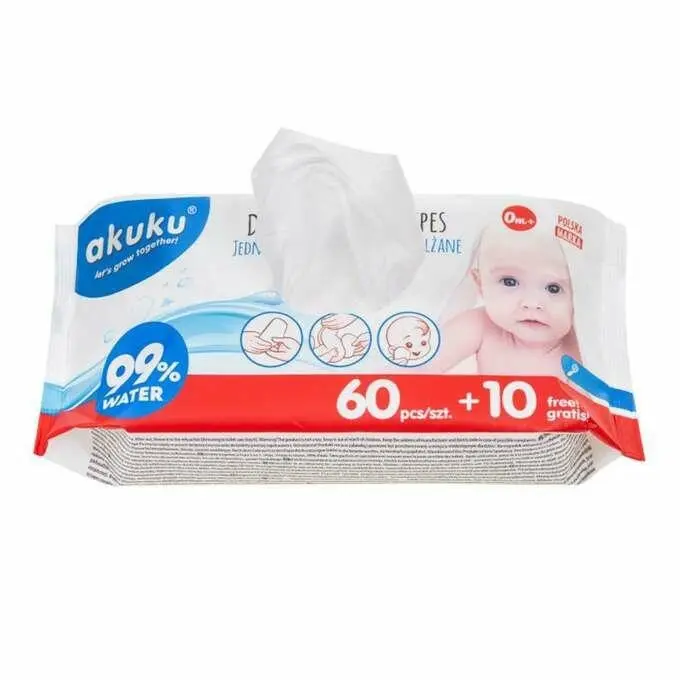 Jednorazowe Chusteczki Nawilż.wodą 70SZT A0031 - Zabawki