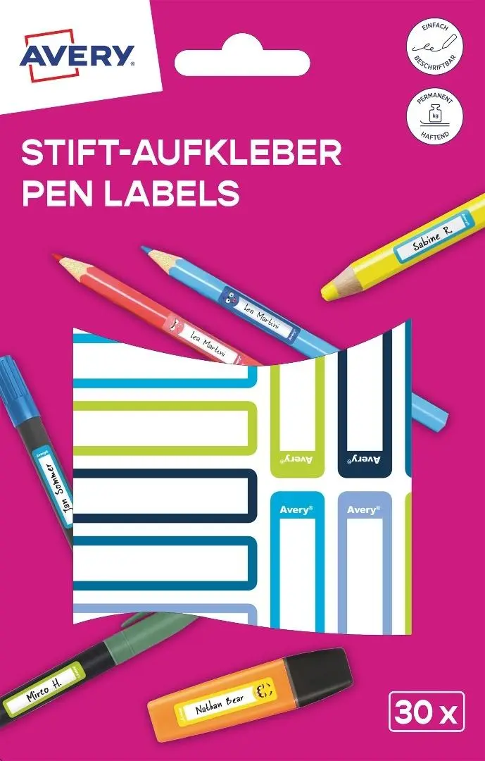 Naklejki na przybory do pisania - 50x10mm - Papiernicze i szkolne