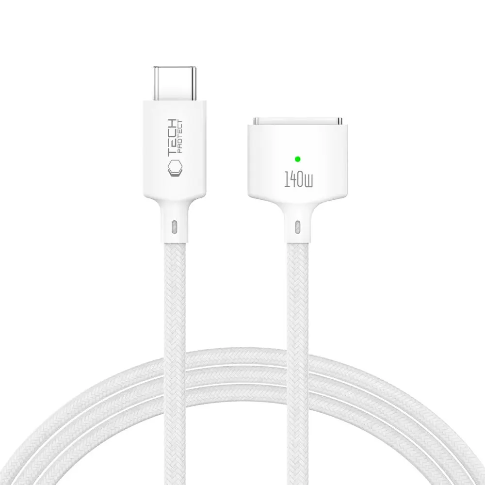 Tech-Protect MMC01 Ultraboost Magnetic MacBook Cable Type-C To MagSafe 3 140W 200CM White - Elektronika i akcesoria