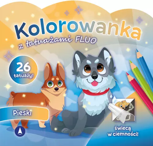 Kolorowanka z tatuażami FLUO Pieski - Papiernicze i szkolne