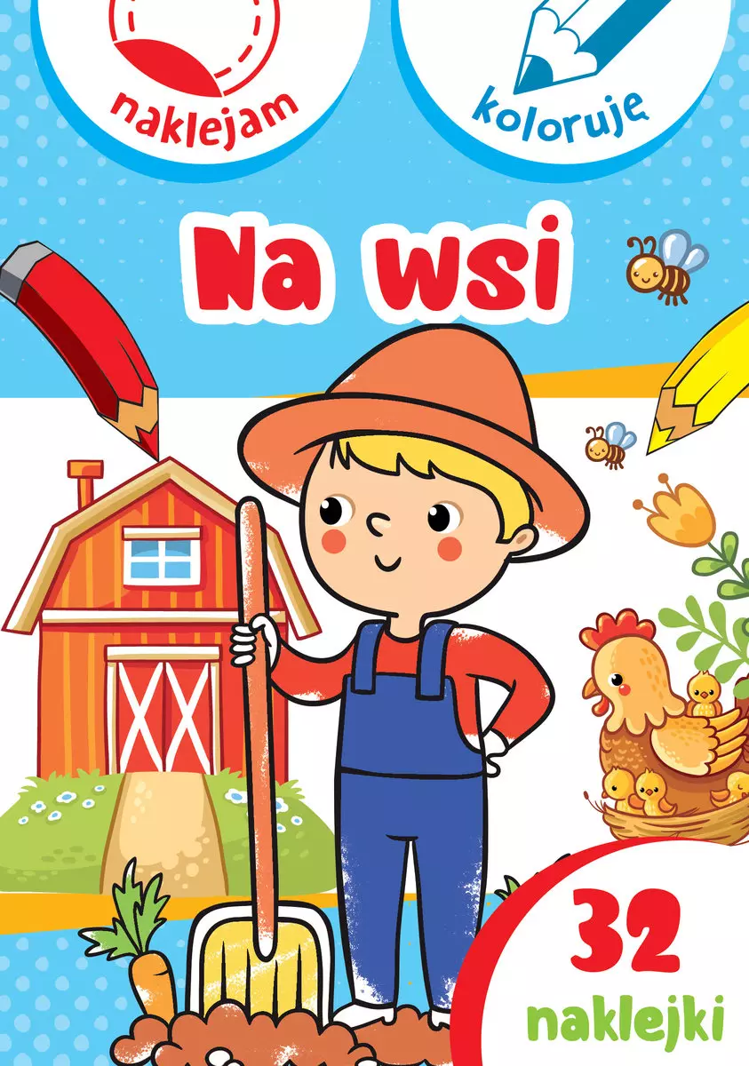 Na wsi. Naklejam i koloruję - Książki