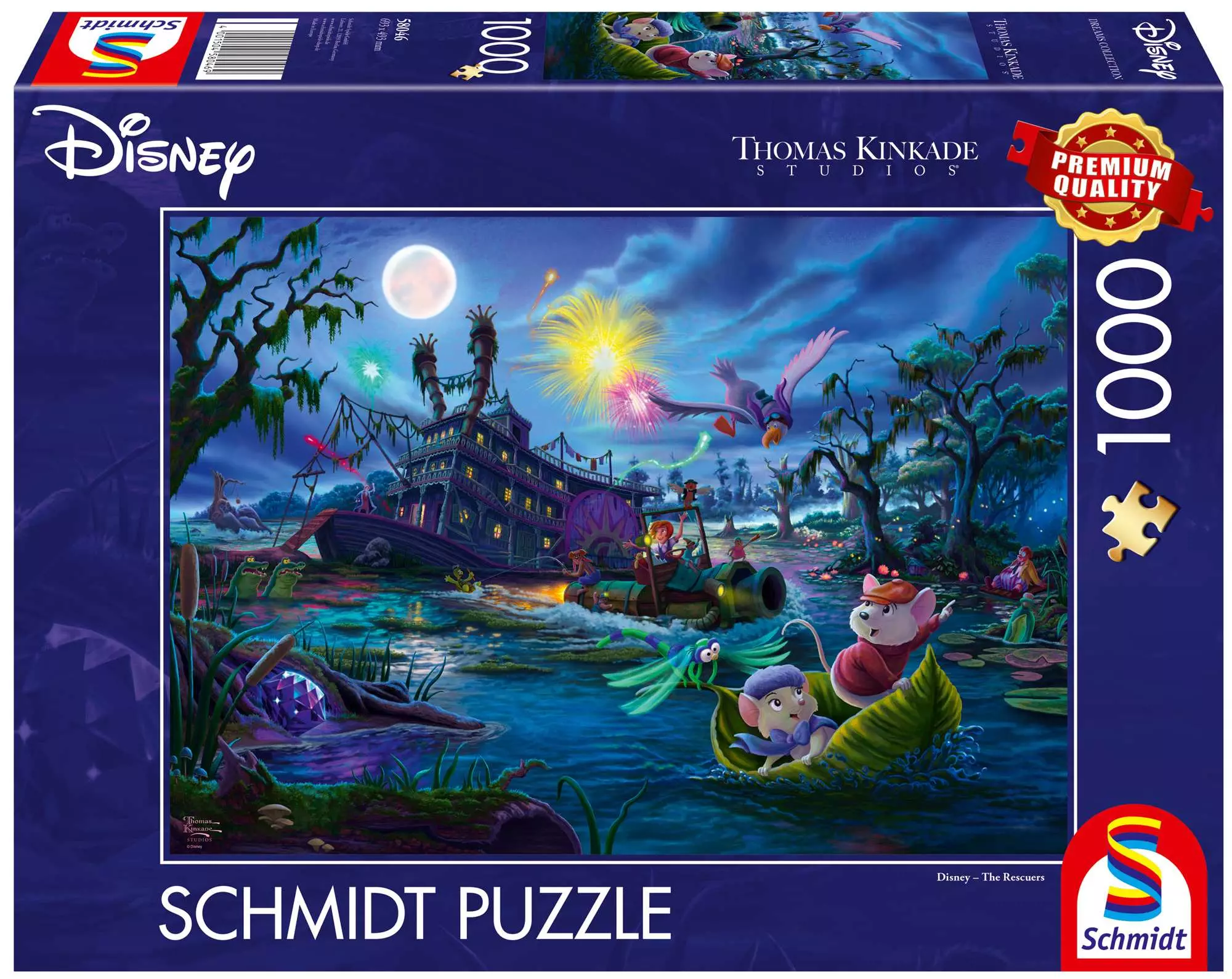 Puzzle 1000 PQ T.Kinkade Bernard i Bianka Disney 113671 - Puzzle