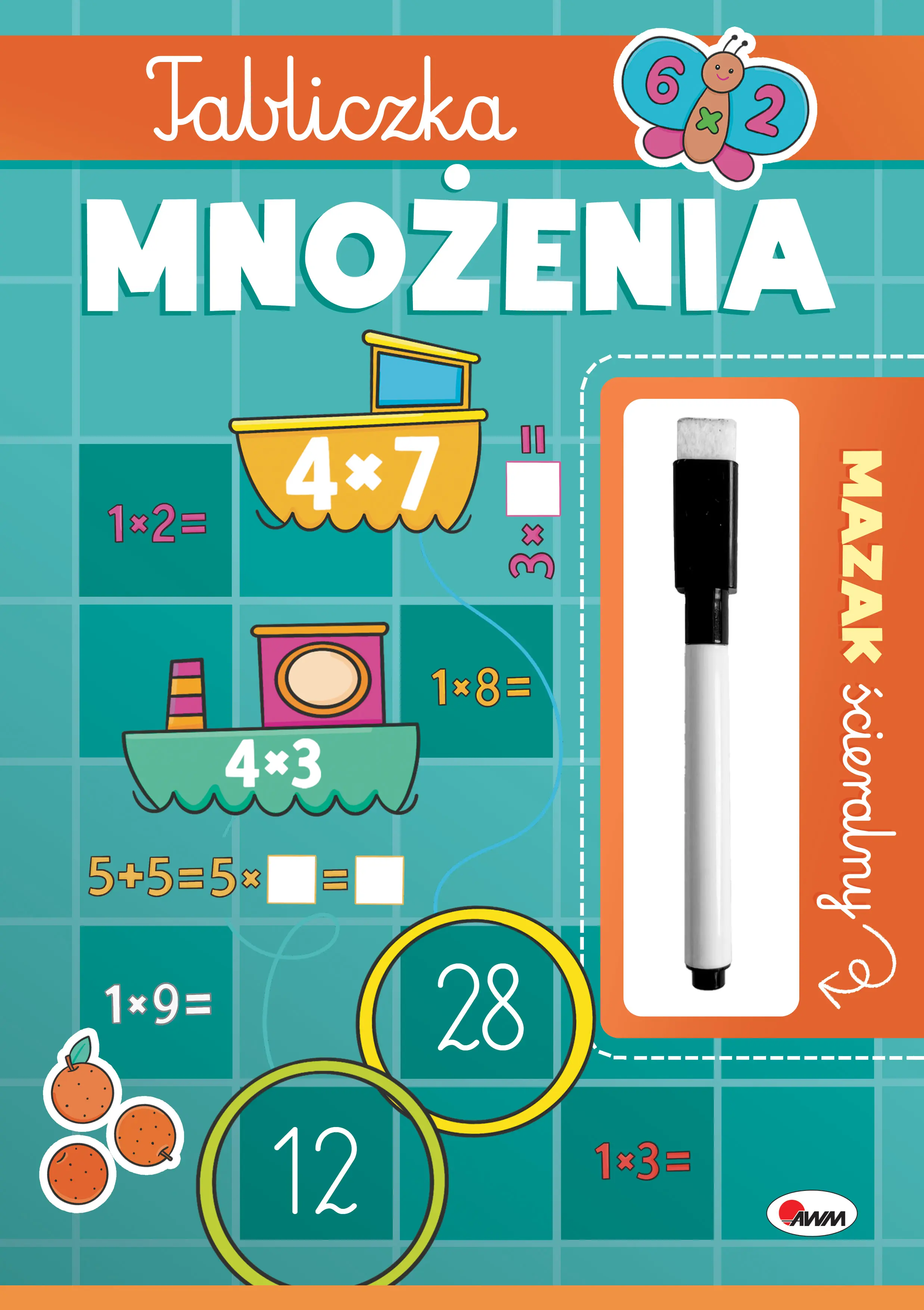 Tabliczka mnożenia. Mazak ścieralny - Książki
