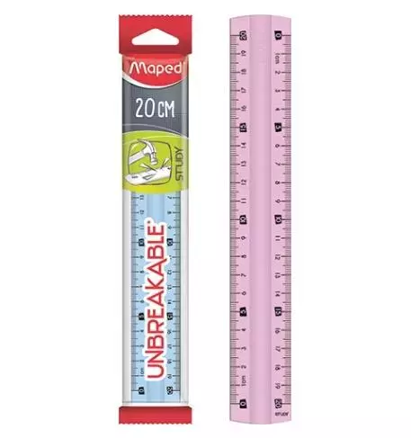 Linijka Study niełamliwa 20cm mix 2 kolorów MAPED - Papiernicze i szkolne