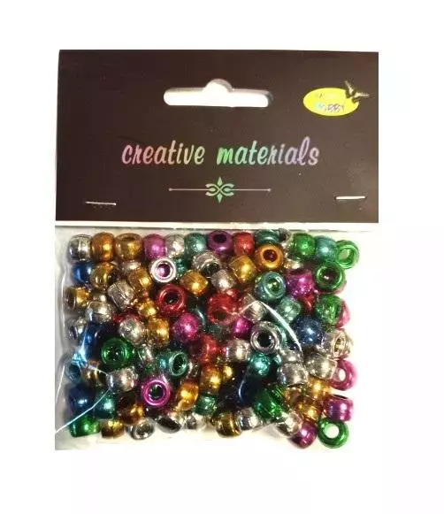 Koraliki metalowe 6mm 36g 150szt - Papiernicze i szkolne