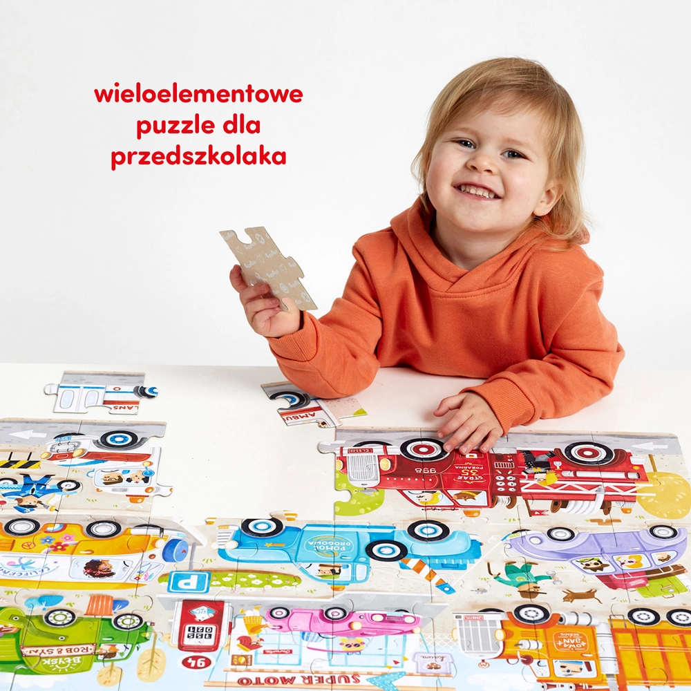 Moto puzzle 40 elementów. Auta - Puzzle