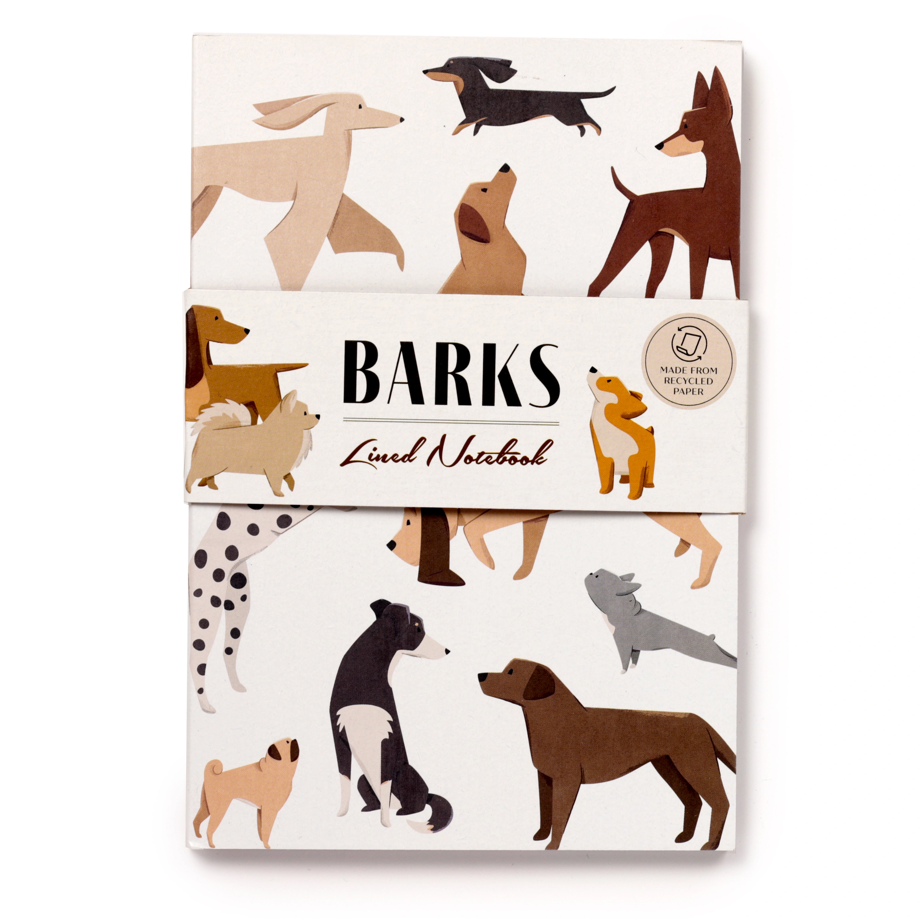 Notatnik z papieru z recyklingu w linie A5 Barks Dog - Papiernicze i szkolne