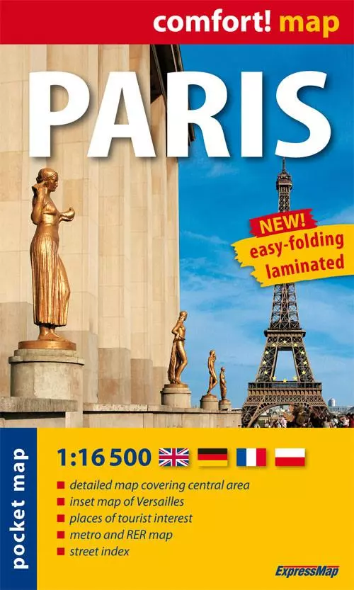 Paryż (Paris); kieszonkowy laminowany plan miasta 1:16 500 - Książki
