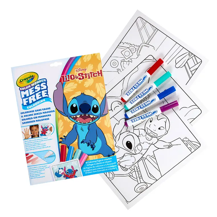Crayola Kolorowanka dla dzieci i 4 niebrudzące magiczne flamastry Color Wonder Mess Free Lilo i Stitch 3+ - Książki