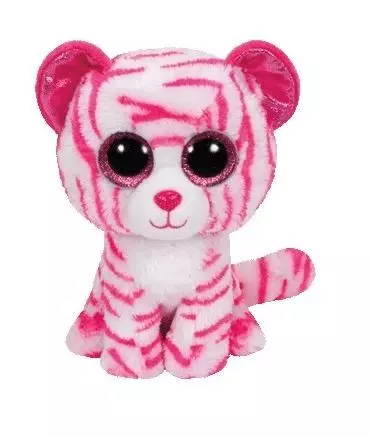 TY Beanie Boos. Tygrys  Asia, biało-różowy, 15 cm - Zabawki