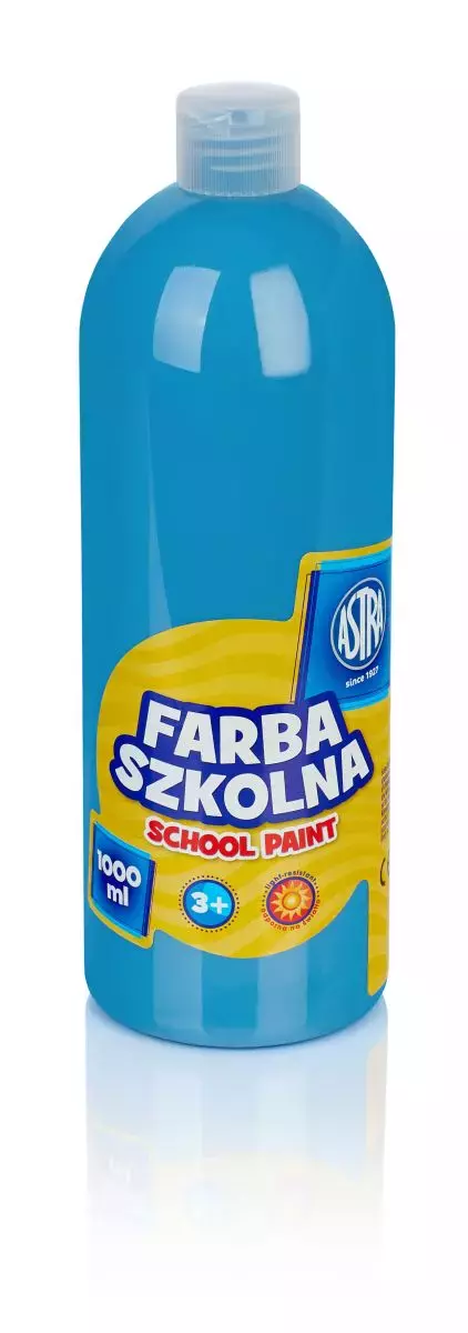 Farba szkolna 1000 ml, niebieska - Papiernicze i szkolne