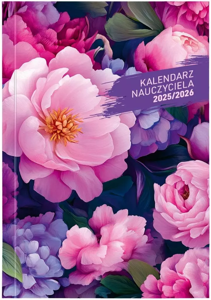 Kalendarz nauczyciela 2025/2026 B6 tygodniowy PCV, kwiaty - Książki