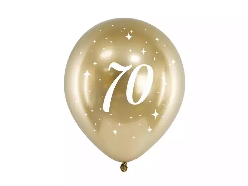 Balony Glossy 70-tka 30cm złote 6szt - Papiernicze i szkolne