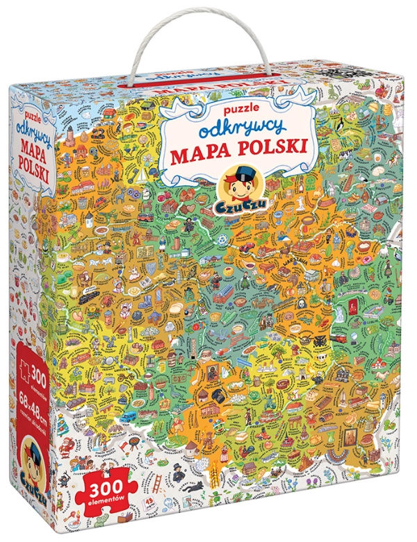 Puzzle CzuCzu 300 elementów. Odkrywcy. Mapa Polski - Puzzle