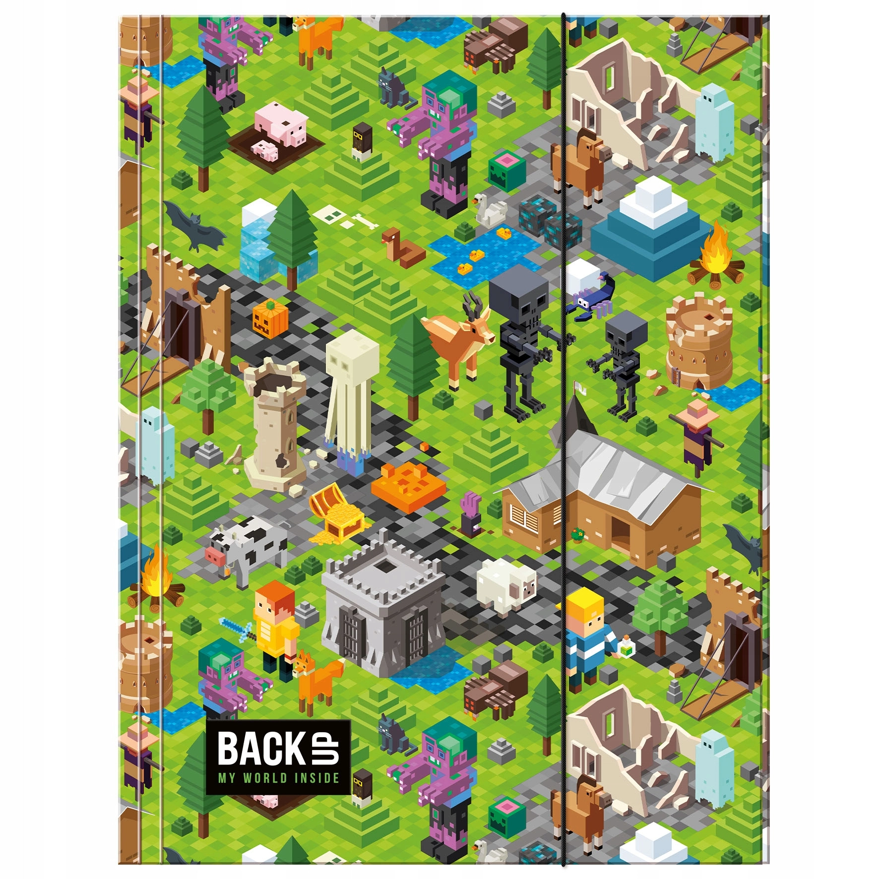 Teczka rysunkowa A4 z gumką BackUP GAME LEVEL dla fana gry MINECRAFT - Papiernicze i szkolne