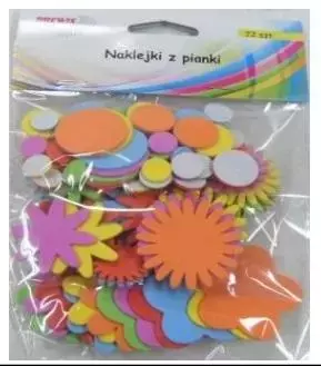 Naklejki z pianki 72szt - Papiernicze i szkolne
