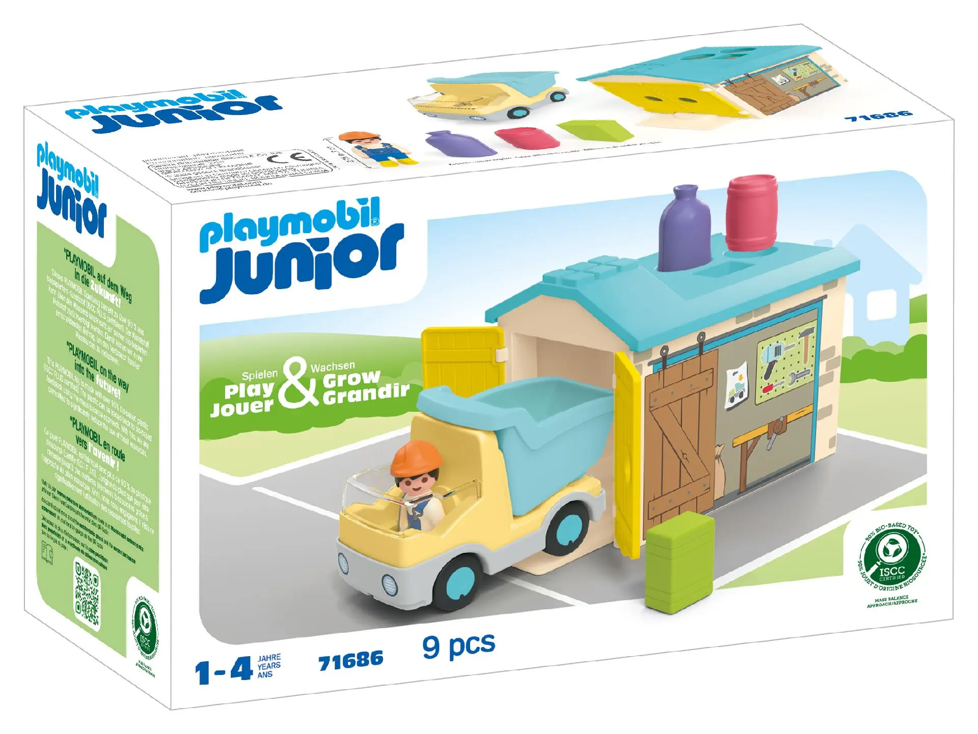 Playmobil JUNIOR Ciężarówka z garażem z funkcją sortera 71686 - Zabawki