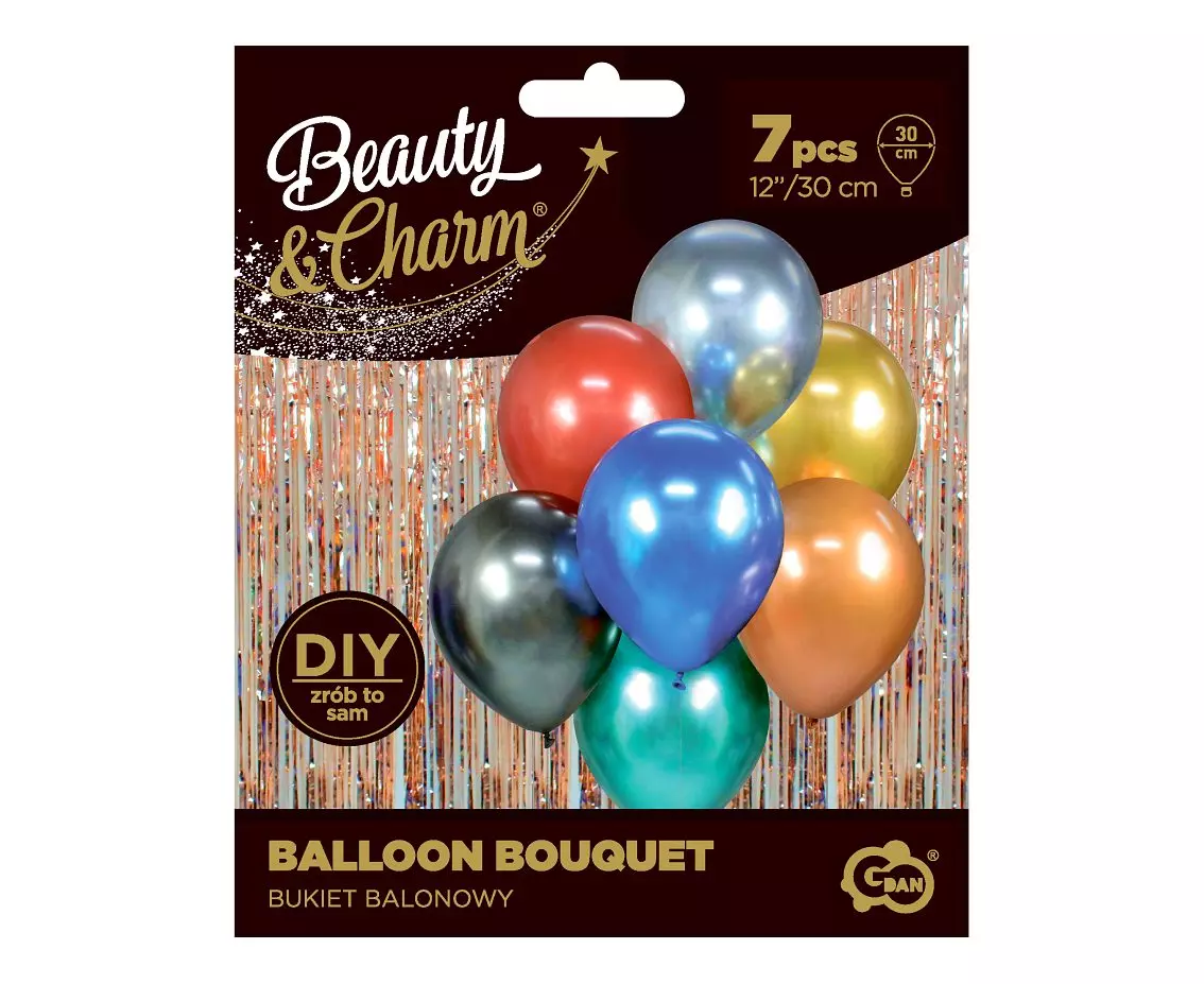 Bukiet balonowy kolrowy B&C (7 sztuk) - Papiernicze i szkolne