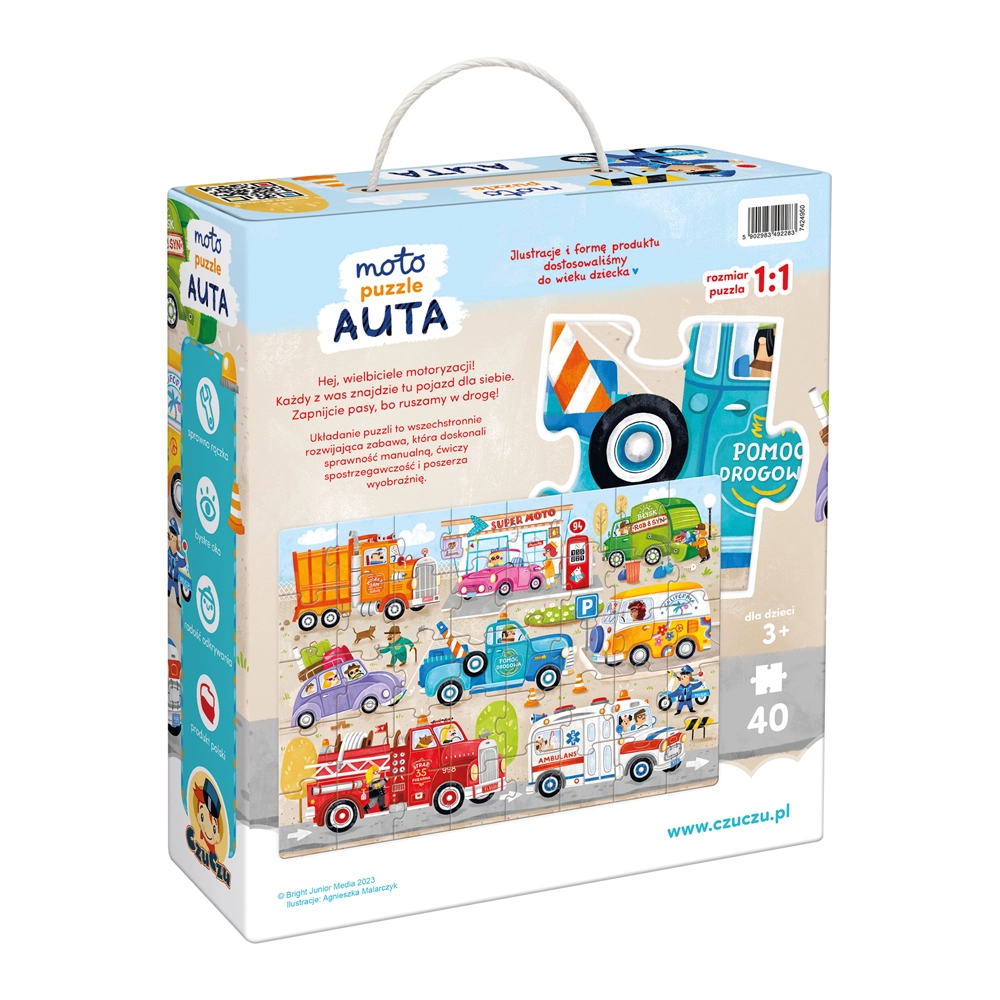 Moto puzzle 40 elementów. Auta - Puzzle