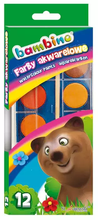 Farby akwarelowe Bambino, 12 kolorów - Papiernicze i szkolne