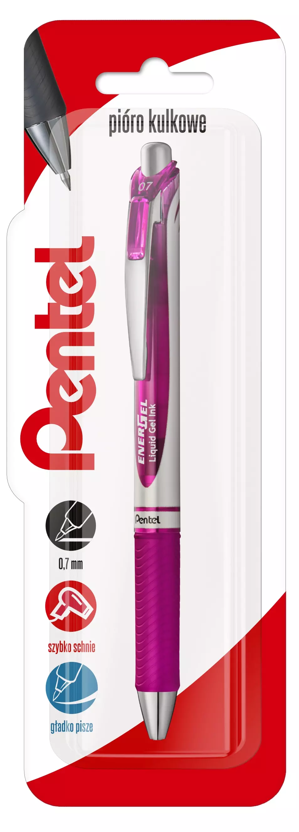 Pióro kulkowe 0.7 mm EnerGel magenta - Papiernicze i szkolne
