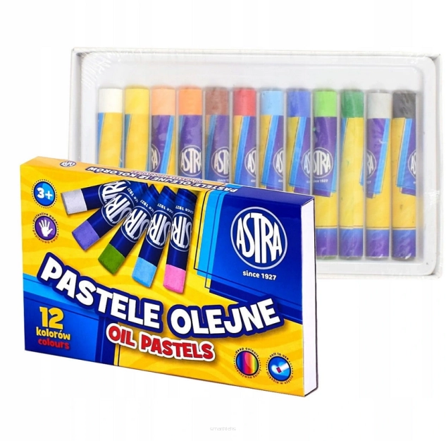 Pastele olejne, 12 kolorów - Papiernicze i szkolne