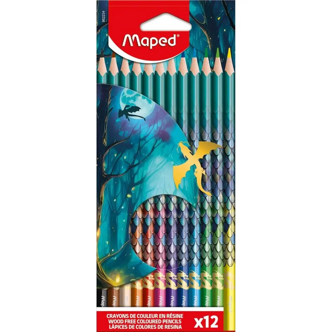Kredki ołówkowe Dragon 12kol MAPED - Papiernicze i szkolne