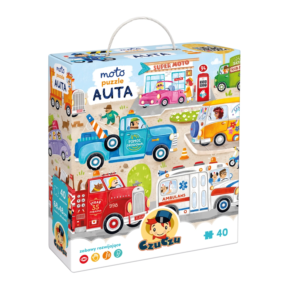 Moto puzzle 40 elementów. Auta - Puzzle