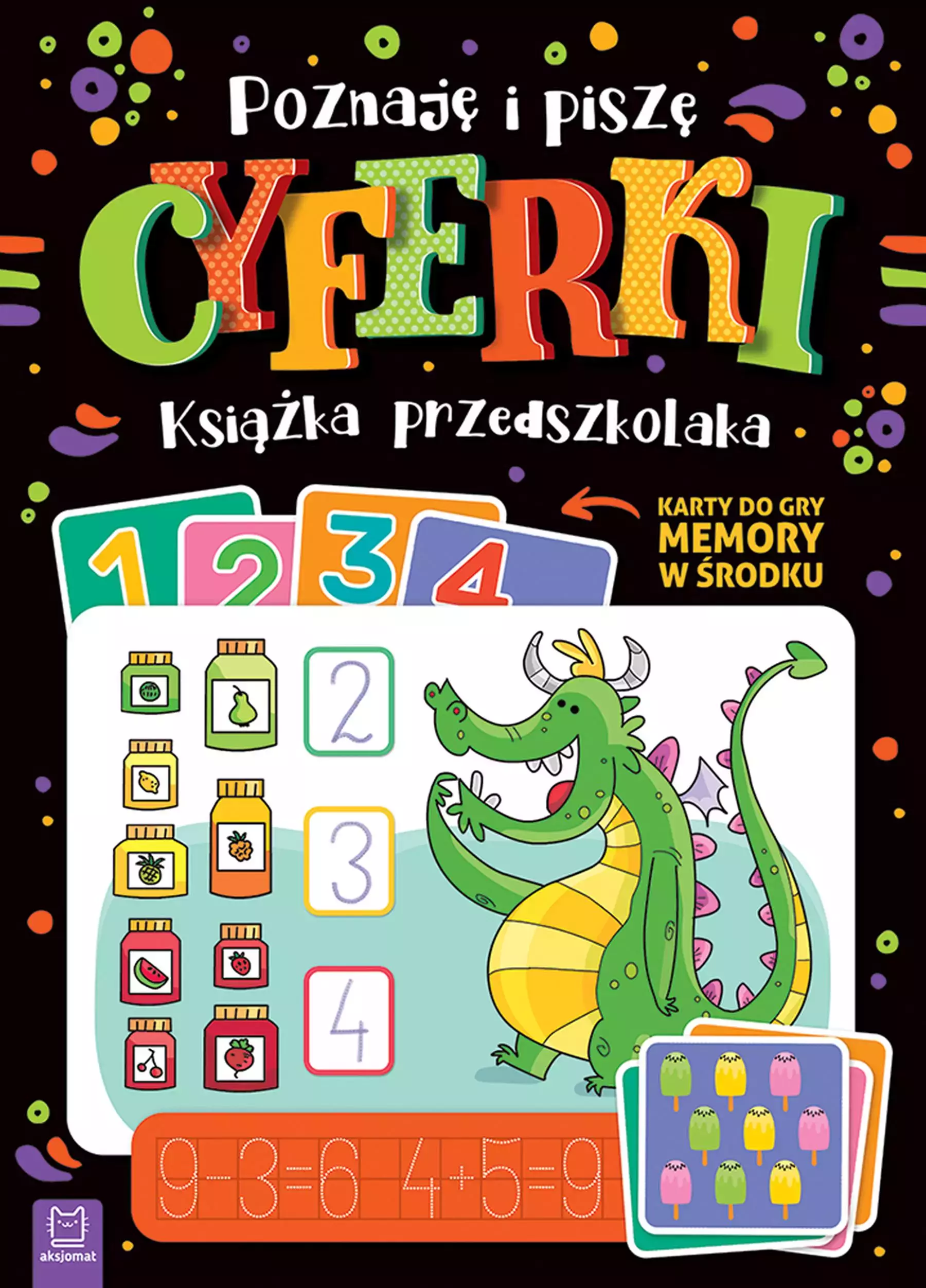 Poznaję i piszę cyferki. Książka przedszkolaka. Karty do gry memory w środku - Książki