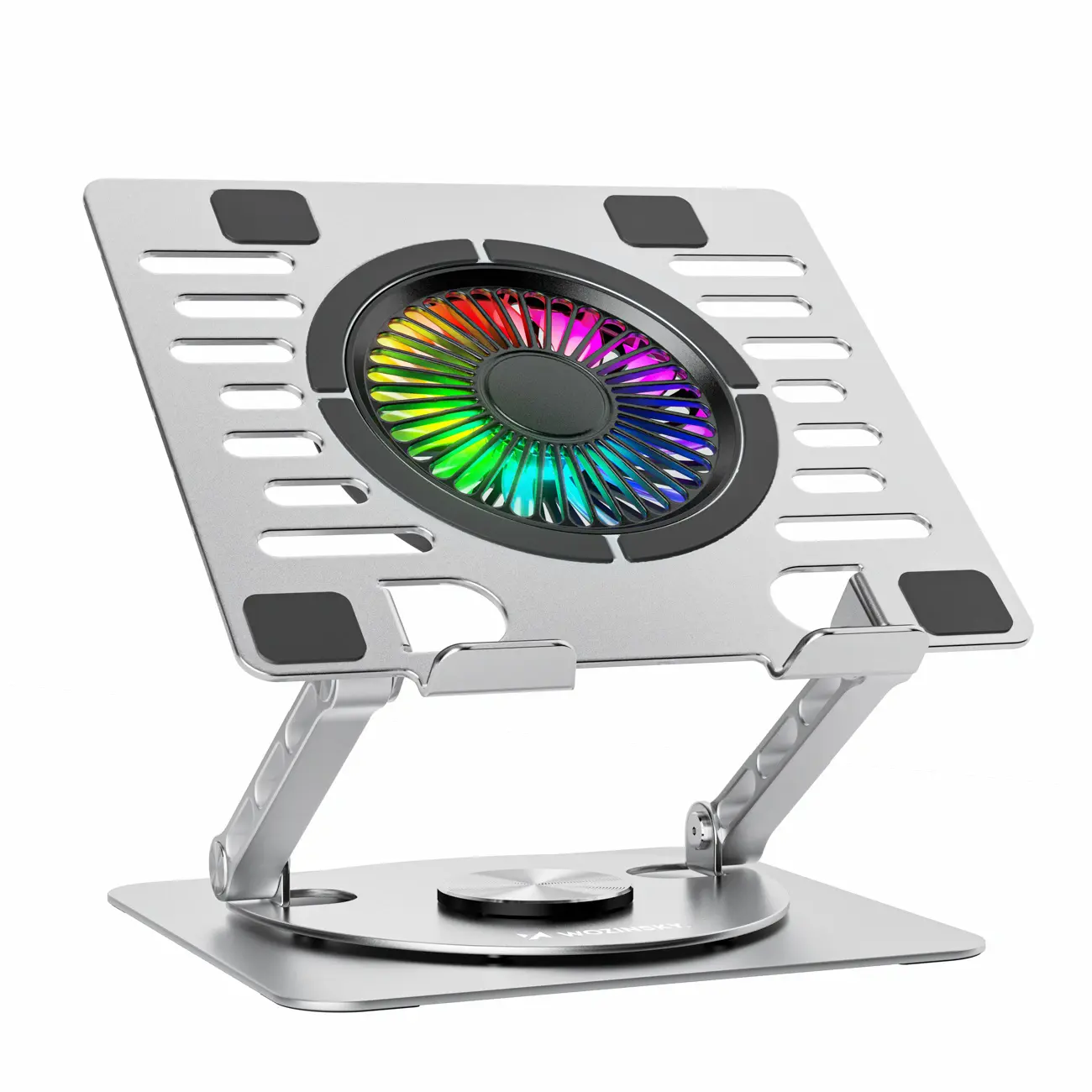 Podstawka Wozinsky WDCX-X16-AS CoolBase RGB chłodząca z obrotem 360° pod laptopa i tablet - srebrna - Elektronika i akcesoria