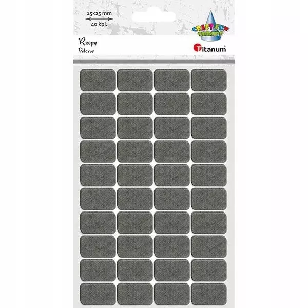 Rzepy samoprzylepne szare 15x25mm 40kpl - Książki