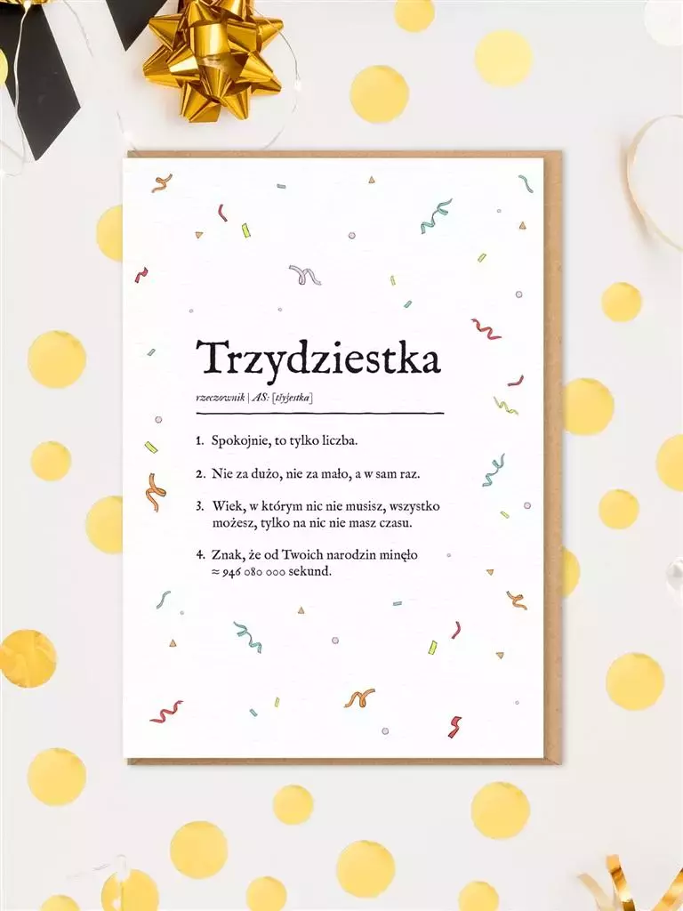 Karnet Urodziny - trzydziestka - Papiernicze i szkolne