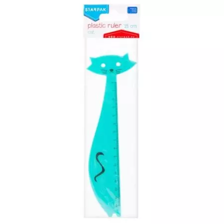 Linijka plastikowa Kot, 15 cm - Papiernicze i szkolne