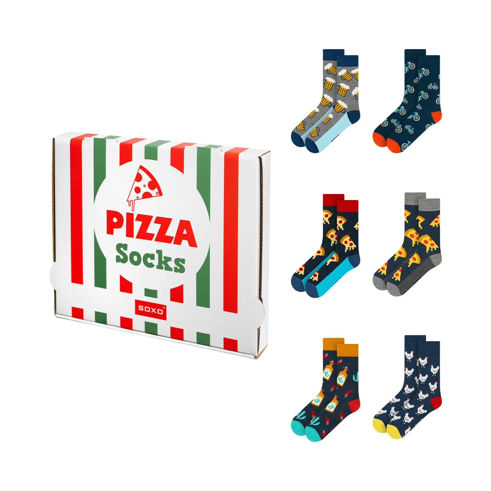 Skarpetki w Kartoniku Pizza 6-pak - rozmiar 40-45 - Odzież i dodatki