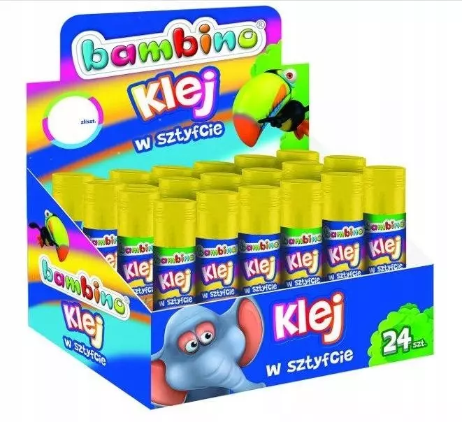 Klej w sztyfcie 15g Fo Bambino Mini Zoo Op24szt - Papiernicze i szkolne