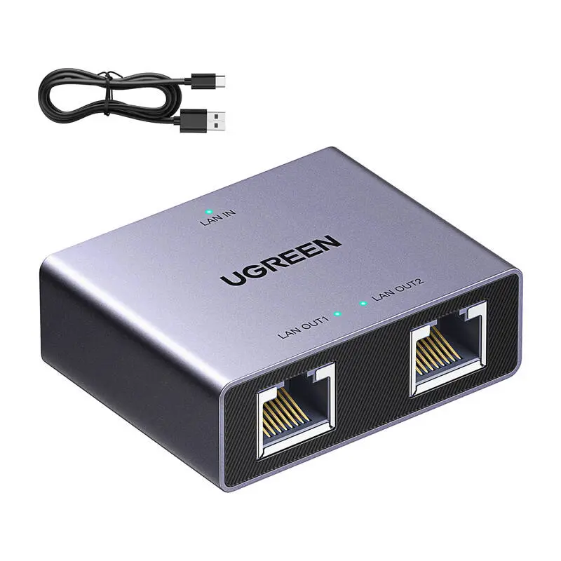 Adapter Ethernet UGREEN NW301 RJ45 1x2 - Elektronika i akcesoria