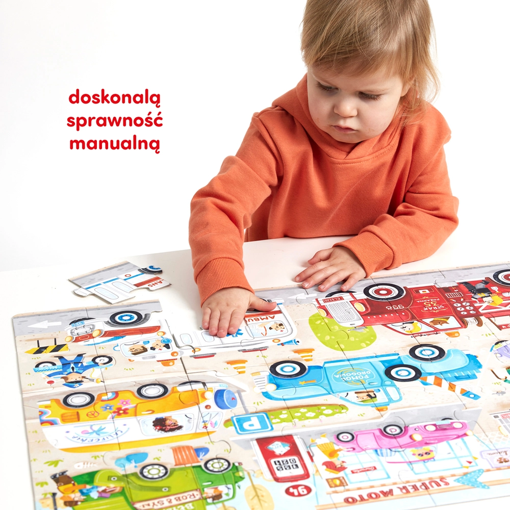 Moto puzzle 40 elementów. Auta - Puzzle