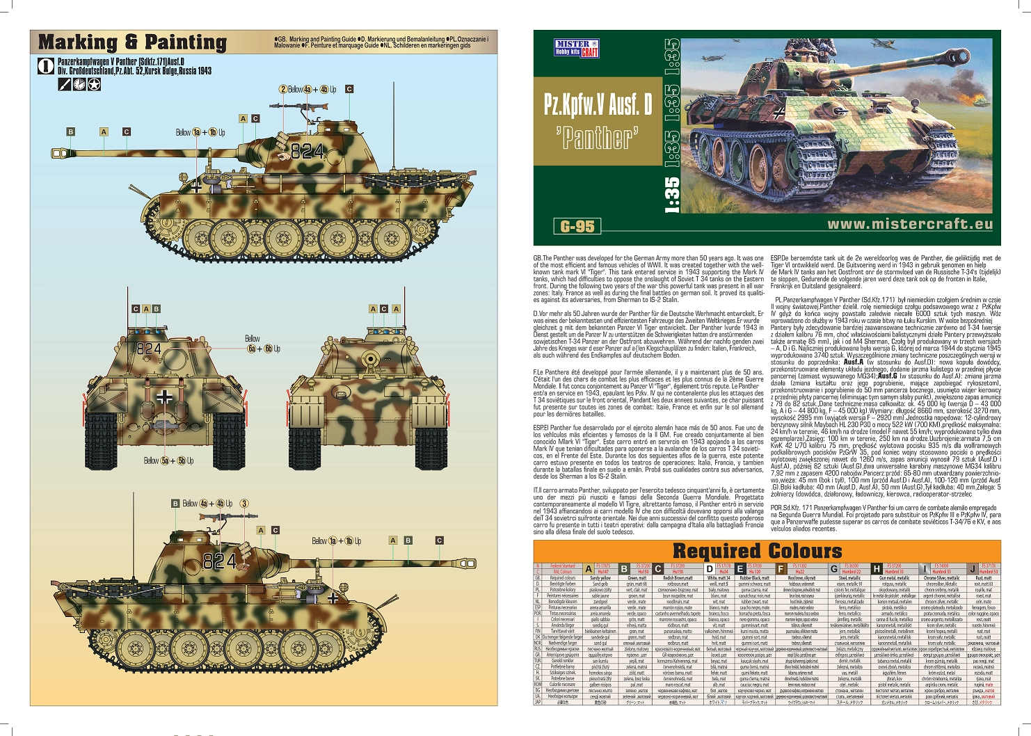 SDK. KFZ.171 Panther 1/35 - Zabawki