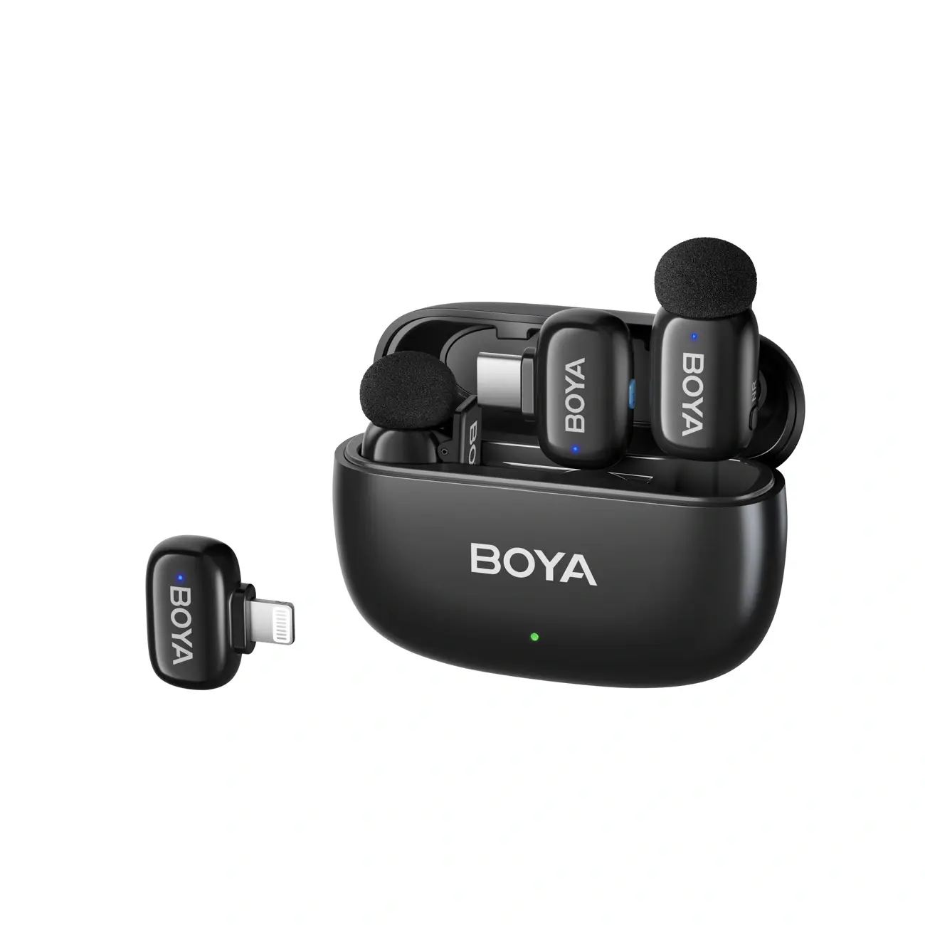 Mikrofony BOYA mini 2-01 bezprzewodowe 2.4GHz USB-C - czarne - Elektronika i akcesoria