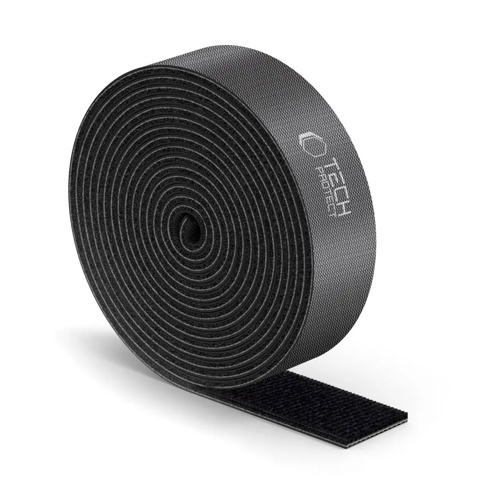 Tech-Protect Velcro Cable Organizer 300CM Black - Elektronika i akcesoria