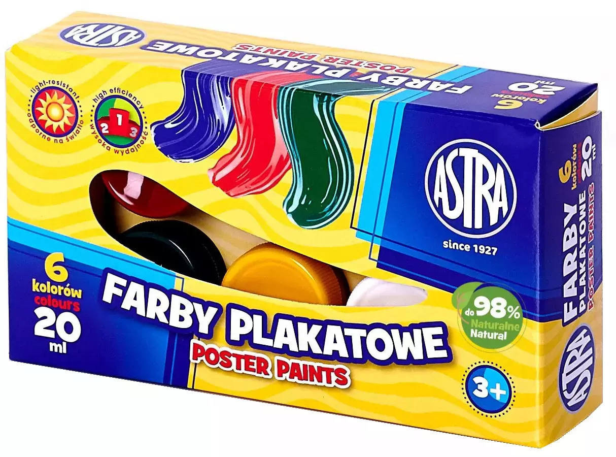 Farby plakatowe, 8 kolorów - Papiernicze i szkolne