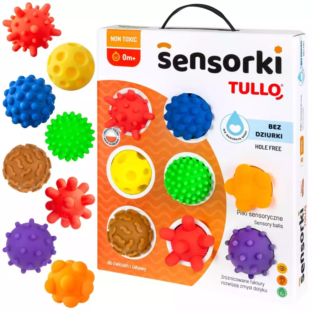Piłki sensoryczne, 8 sztuk - Zabawki