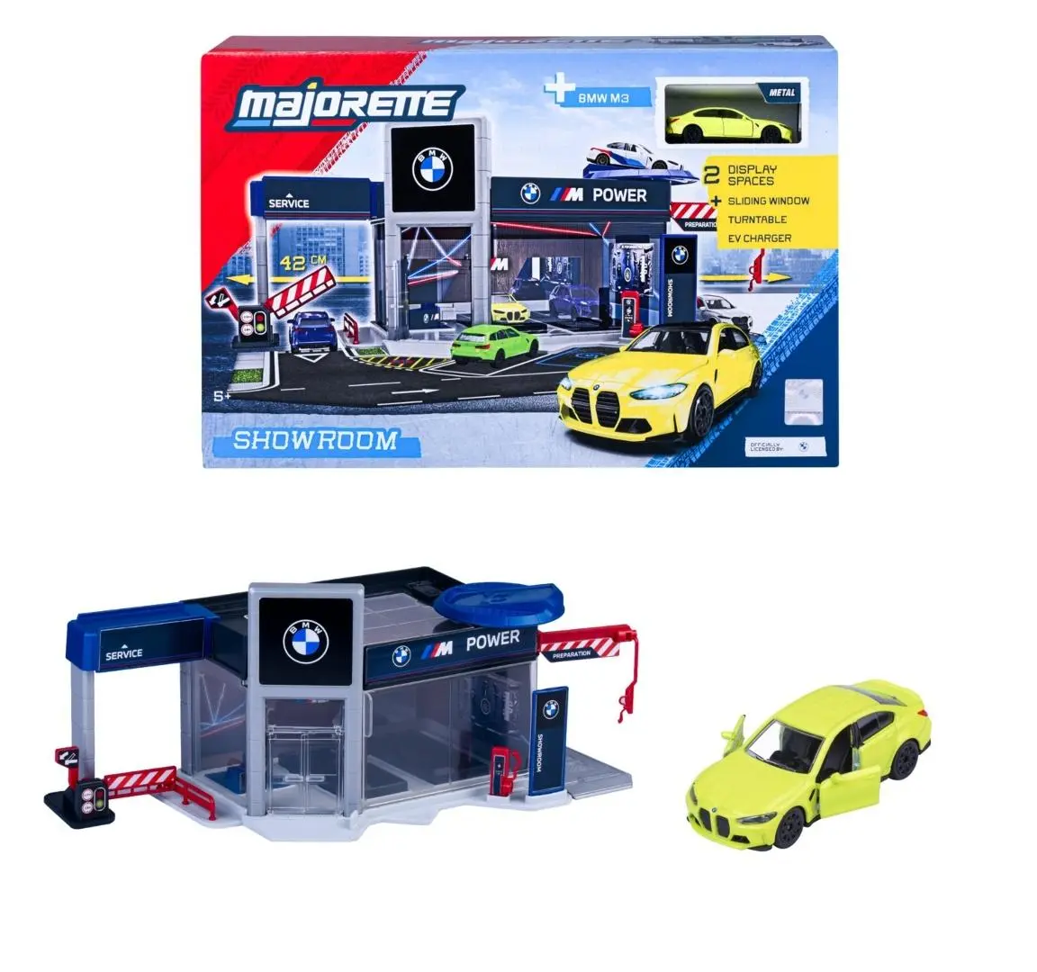 Majorette BMW Showroom Set + 1 auto - Zabawki