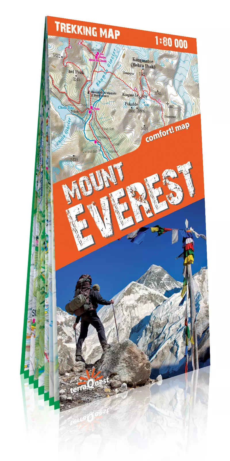 Mount Everest; laminowana mapa trekkingowa 1:80 000 - Książki
