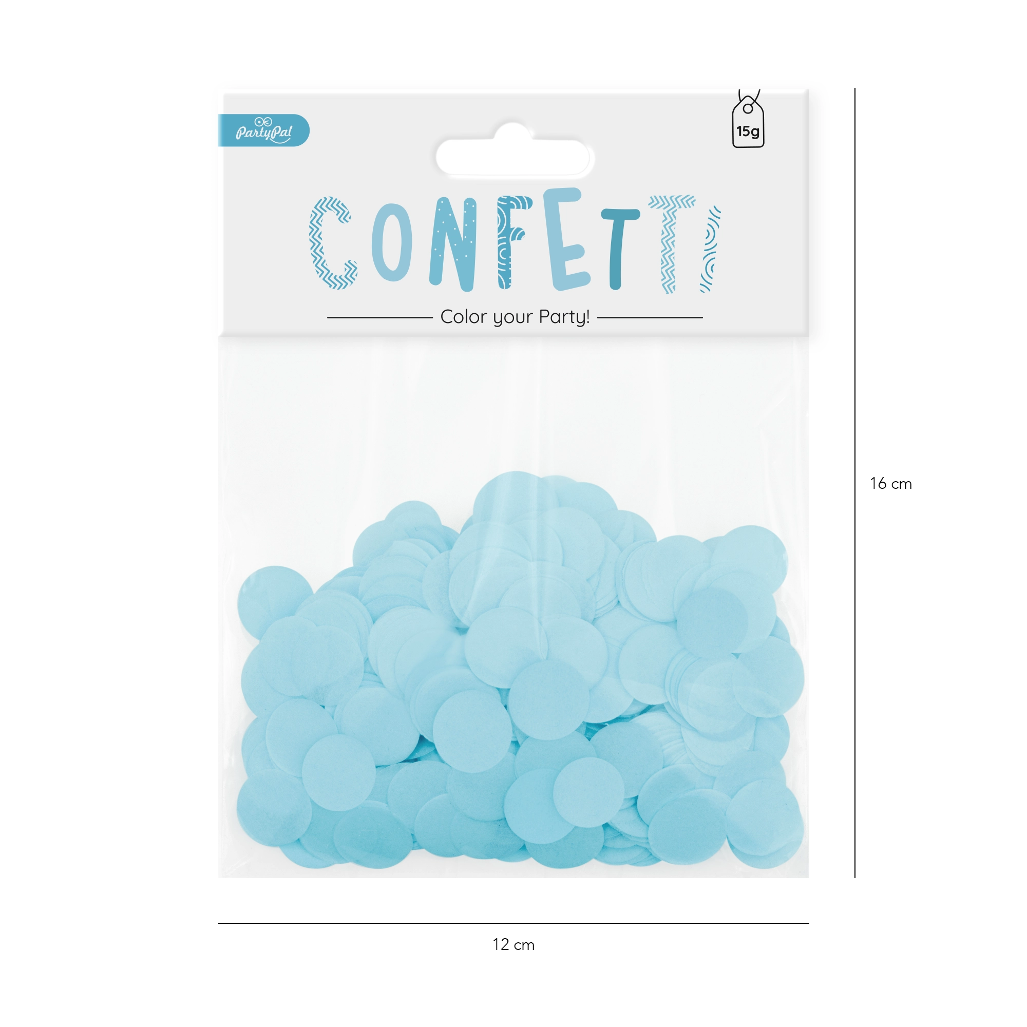 Konfetti papierowe 15 g - niebieskie - Impreza