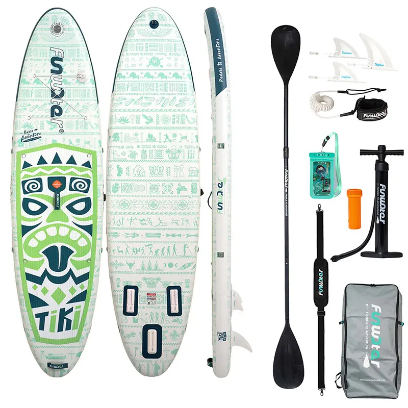 Deska do pływania SUP FunWater Tiki SUPFW05D 3,2m (zielona) - Elektronika i akcesoria