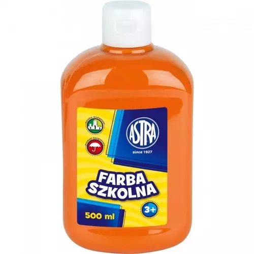 Farba szkolna w butelce, pomarańczowa (500 ml) - Papiernicze i szkolne